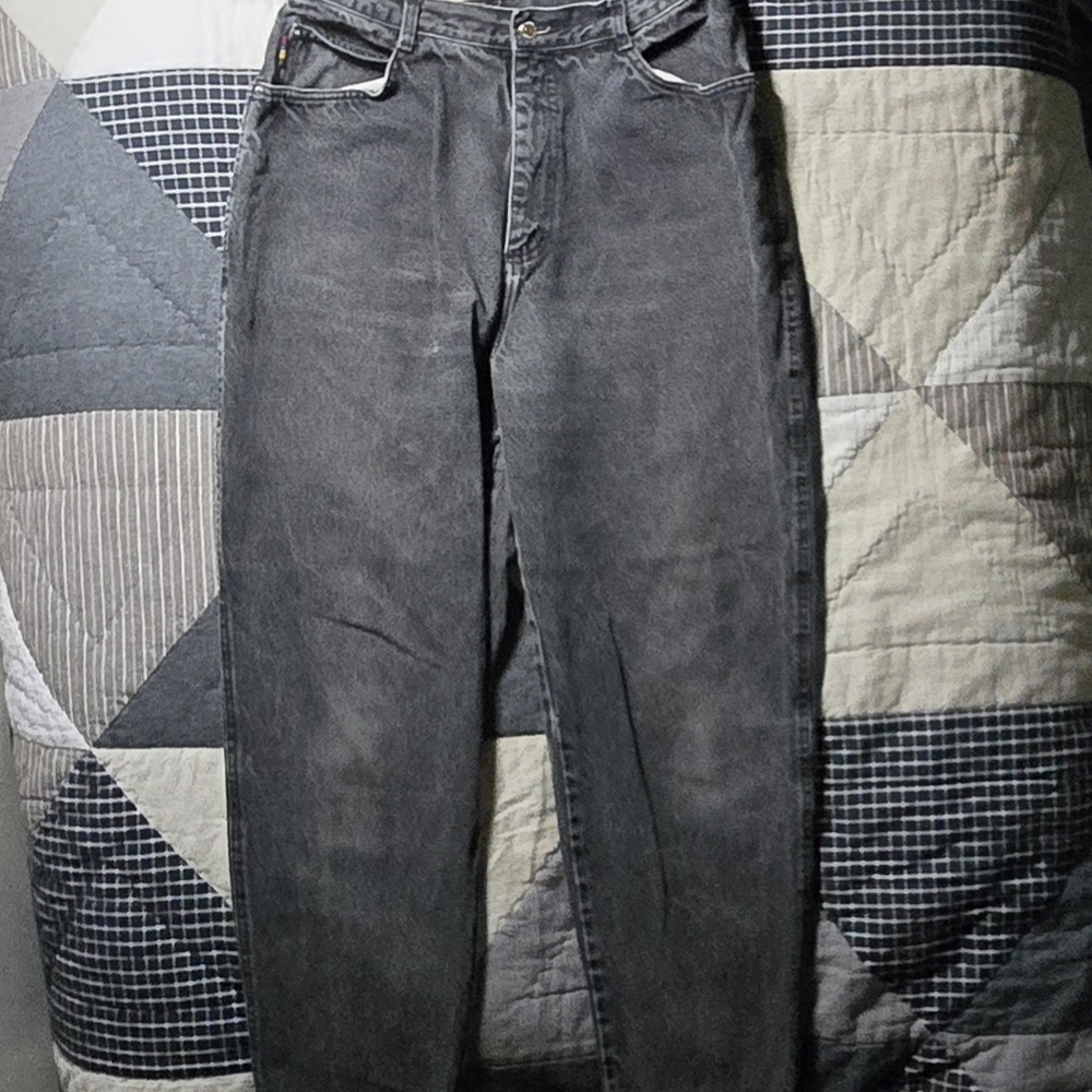 Vintage 90s Black Denim High Rise Gitano Jeans Size 30" x 31"